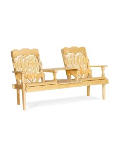 Wooden High Back Heart Settee