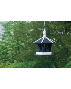 Hanging Gazebo Bird Feeder - Navy & White
