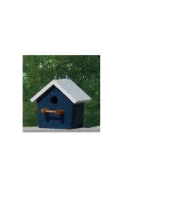 Plain Birdhouse - Navy & White