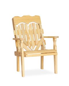 Wooden High Back Heart Chair