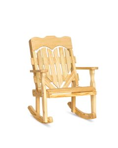 Wooden High Back Heart Rocker