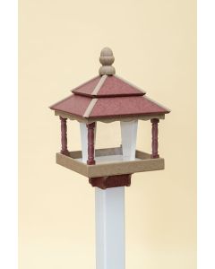 Square Poly lumber Bird Feeder - Cherry/WR