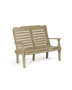 Poly Curve Back Bench - Weatherwood