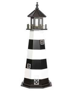5' Amish Crafted Wood Garden Lighthouse - Cape Canaveral - Black & White
