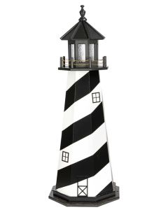 5' Amish Crafted Hybrid Garden Lighthouse - Cape Hatteras - Black & White - no base