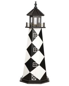 5' Amish Crafted Hybrid Garden Lighthouse - Cape Lookout - Black & White - no base