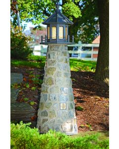 6' Stone Lighthouse with grey trim & top.