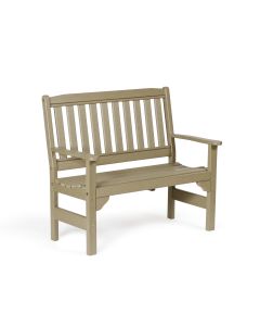 Poly English Garden Bench - Weatherwood