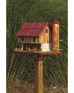 Barn Bird Feeder with Silo