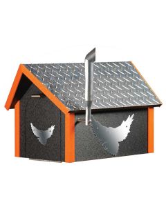 Deluxe Poly Biker Mailbox w/ Aluminum Plate Roof - Black & Orange