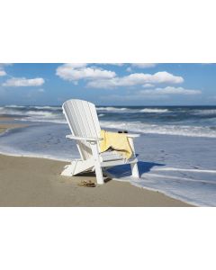 Folding Fan Back Poly lumber Adirondack Chair - White