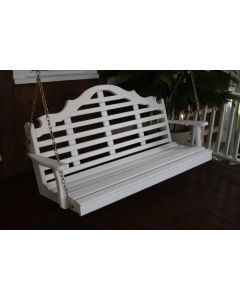 6' Marlboro Yellow Pine Porch Swing - Shown in White