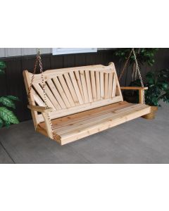 4' Fanback Cedar Porch Swing - Unfinished