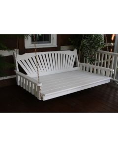 4' Fanback Yellow Pine Swingbed - White