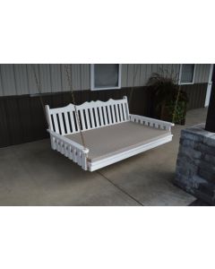 4' Royal English Garden Yellow Pine Swingbed - White w/ Cushion