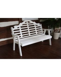 4' Marlboro Yellow Pine Garden Bench - White