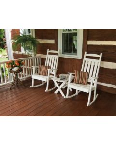 Classic Yellow Pine Porch Rocker - White w/ Cushions