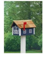Traditional Dutch Barn Mailbox - Navy & White