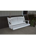 5' Fan Back Yellow Pine Porch Swing - Shown in White